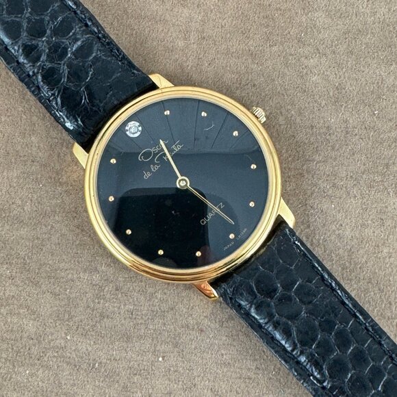 Vintage Oscar de la Renata Watch Gold Plated with a Diamond